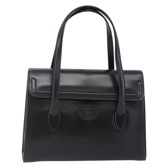 GUCCI Hand Bag Leather Black Gold 000 46 0079 Auth BA6441