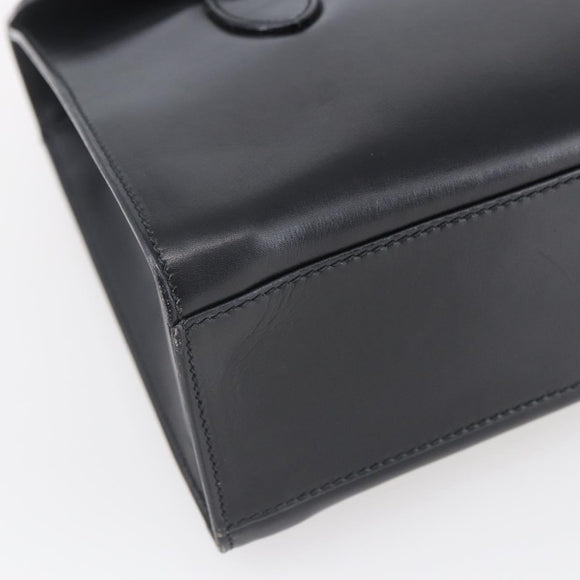 GUCCI Hand Bag Leather Black Gold 000 46 0079 Auth BA6441