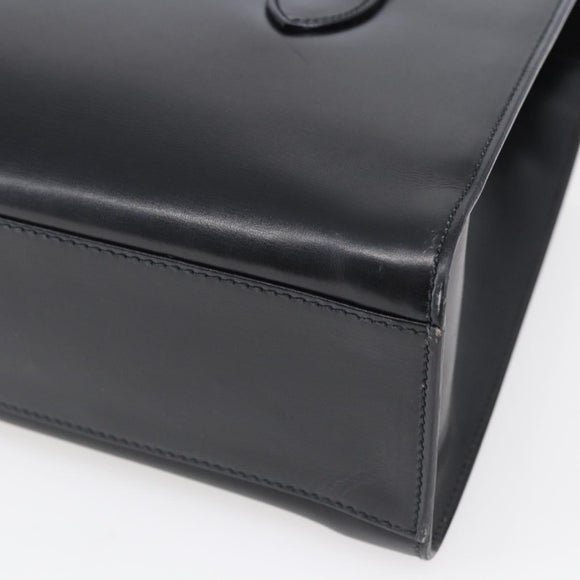 GUCCI Hand Bag Leather Black Gold 000 46 0079 Auth BA6441