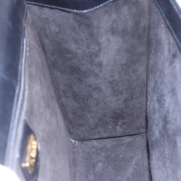 GUCCI Hand Bag Leather Black Gold 000 46 0079 Auth BA6441