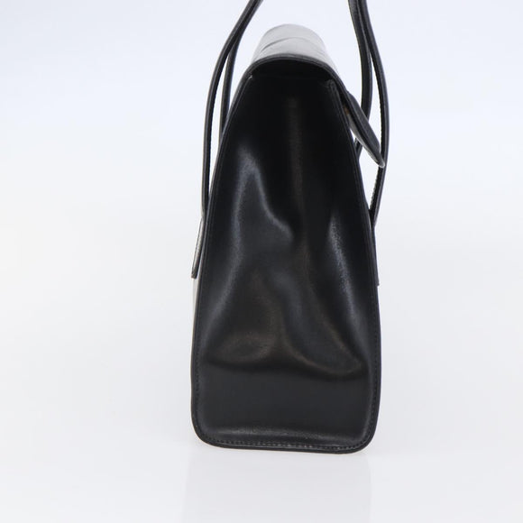 GUCCI Hand Bag Leather Black Gold 000 46 0079 Auth BA6441