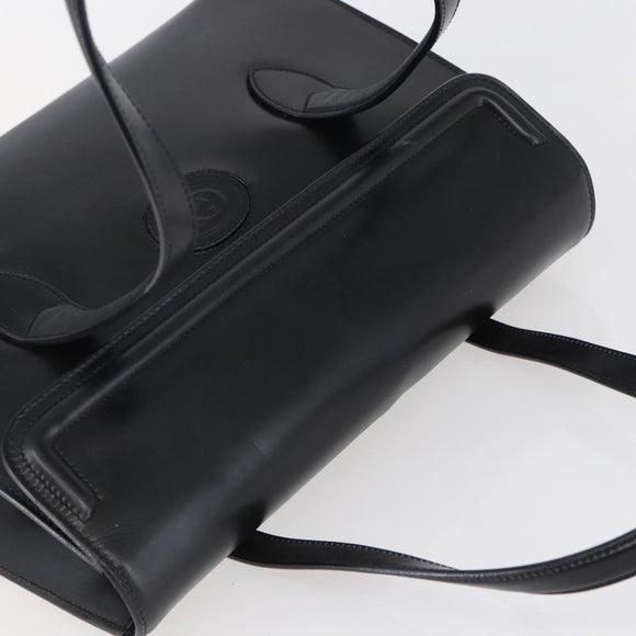 GUCCI Hand Bag Leather Black Gold 000 46 0079 Auth BA6441