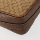 GUCCI Micro GG Canvas Shoulder Bag Suede Beige Gold Auth BA6442-10