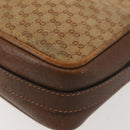 GUCCI Micro GG Canvas Shoulder Bag Suede Beige Gold Auth BA6442-11