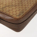 GUCCI Micro GG Canvas Shoulder Bag Suede Beige Gold Auth BA6442-12