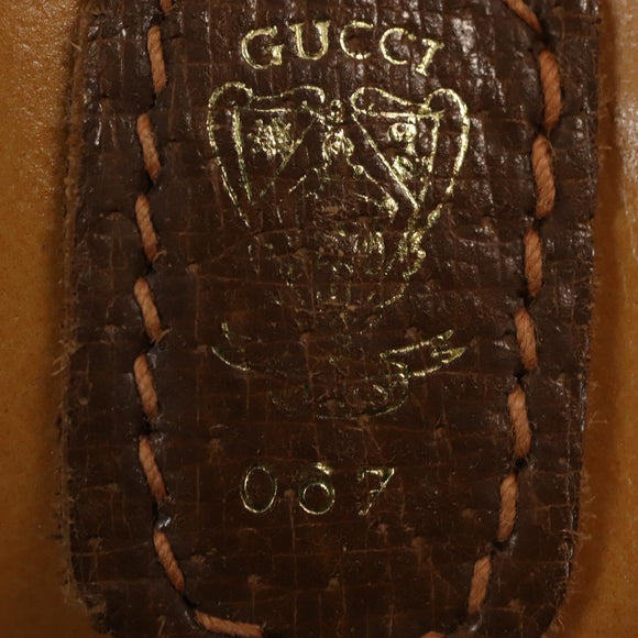 GUCCI Micro GG Canvas Shoulder Bag Suede Beige Gold Auth BA6442