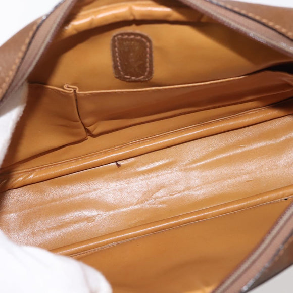 GUCCI Micro GG Canvas Shoulder Bag Suede Beige Gold Auth BA6442