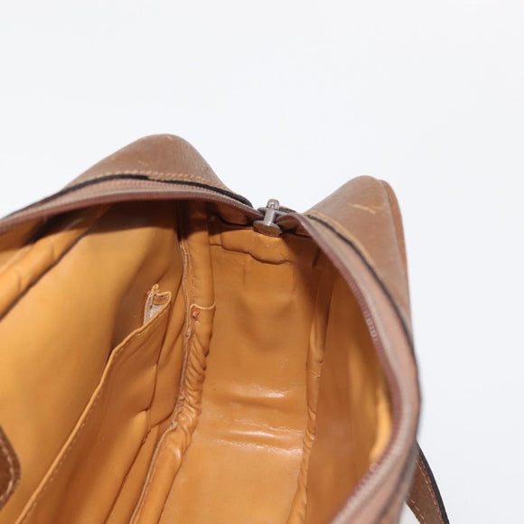 GUCCI Micro GG Canvas Shoulder Bag Suede Beige Gold Auth BA6442