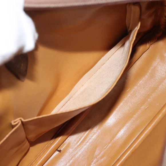 GUCCI Micro GG Canvas Shoulder Bag Suede Beige Gold Auth BA6442