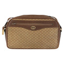 GUCCI Micro GG Canvas Shoulder Bag Suede Beige Gold Auth BA6442-2