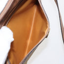 GUCCI Micro GG Canvas Shoulder Bag Suede Beige Gold Auth BA6442-20