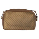 GUCCI Micro GG Canvas Shoulder Bag Suede Beige Gold Auth BA6442-3