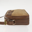GUCCI Micro GG Canvas Shoulder Bag Suede Beige Gold Auth BA6442-5