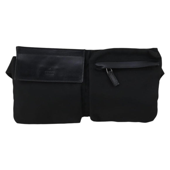 GUCCI Waist bag Nylon Black 28566 Auth BA6449