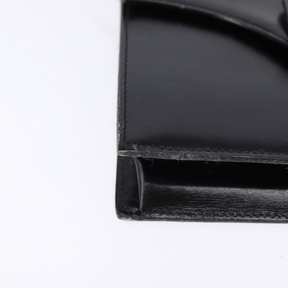 Christian Dior Shoulder Bag Leather Black Gold Auth BA6450