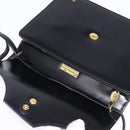 Christian Dior Shoulder Bag Leather Black Gold Auth BA6450-15