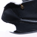 Christian Dior Shoulder Bag Leather Black Gold Auth BA6450-19