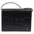 Christian Dior Shoulder Bag Leather Black Gold Auth BA6450-2
