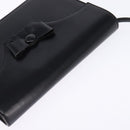 Christian Dior Shoulder Bag Leather Black Gold Auth BA6450-6