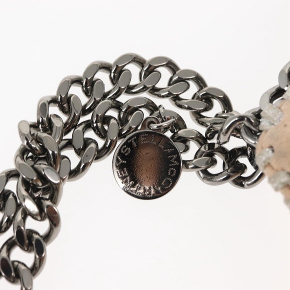 Stella MacCartney Chain Fabera Shoulder Bag Suede Pink Auth BA6451