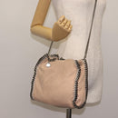 Stella MacCartney Chain Fabera Shoulder Bag Suede Pink Auth BA6451-23