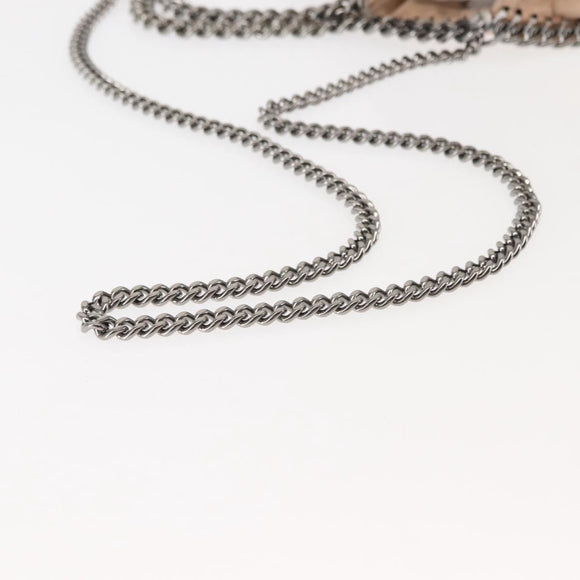 Stella MacCartney Chain Fabera Shoulder Bag Suede Pink Auth BA6451