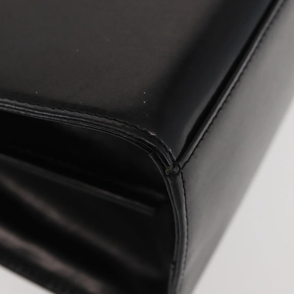 GIVENCHY Hand Bag Leather Black Gold Auth BA6452