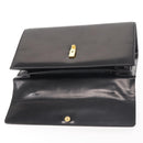 GIVENCHY Hand Bag Leather Black Gold Auth BA6452-10