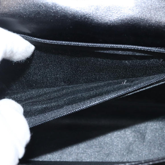 GIVENCHY Hand Bag Leather Black Gold Auth BA6452