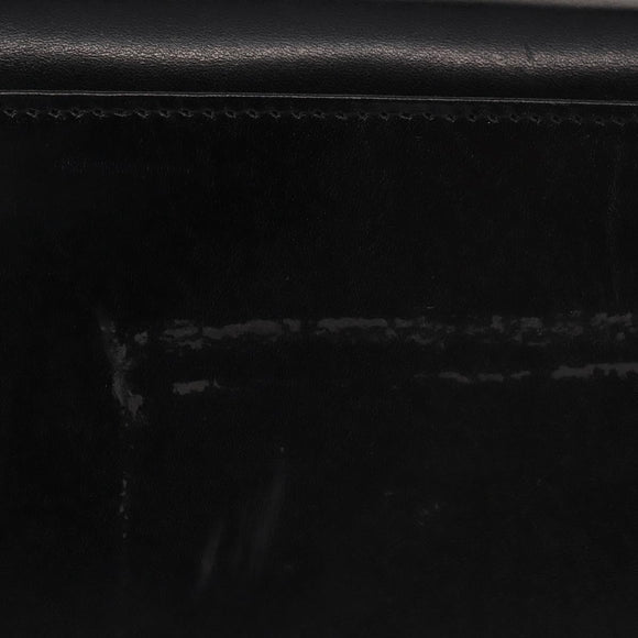 GIVENCHY Hand Bag Leather Black Gold Auth BA6452