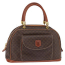 CELINE Macadam Canvas Hand Bag PVC Leather Brown Gold Auth BA6456-1