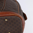 CELINE Macadam Canvas Hand Bag PVC Leather Brown Gold Auth BA6456-14