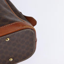 CELINE Macadam Canvas Hand Bag PVC Leather Brown Gold Auth BA6456-16