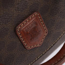 CELINE Macadam Canvas Hand Bag PVC Leather Brown Gold Auth BA6456-17