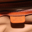 CELINE Macadam Canvas Hand Bag PVC Leather Brown Gold Auth BA6456-18