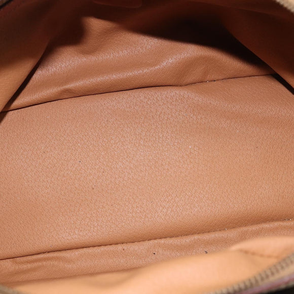 CELINE Macadam Canvas Hand Bag PVC Leather Brown Gold Auth BA6456