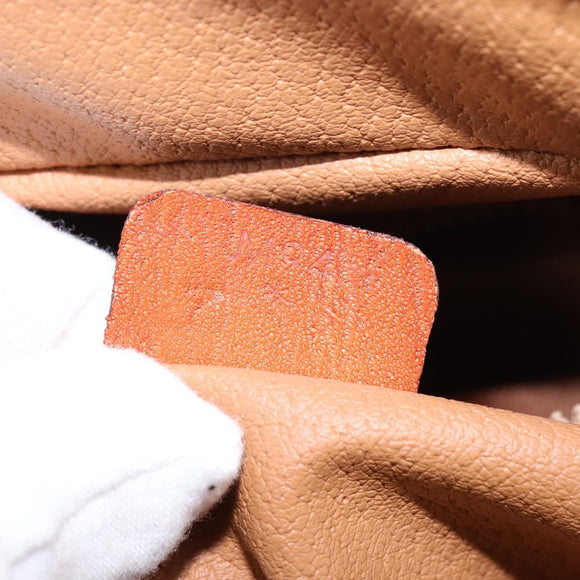 CELINE Macadam Canvas Hand Bag PVC Leather Brown Gold Auth BA6456