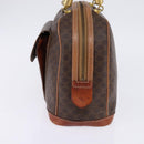 CELINE Macadam Canvas Hand Bag PVC Leather Brown Gold Auth BA6456-4