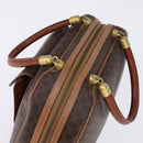 CELINE Macadam Canvas Hand Bag PVC Leather Brown Gold Auth BA6456-6