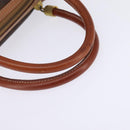 CELINE Macadam Canvas Hand Bag PVC Leather Brown Gold Auth BA6456-7