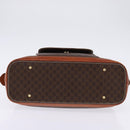 CELINE Macadam Canvas Hand Bag PVC Leather Brown Gold Auth BA6456-5