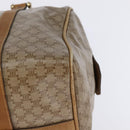 CELINE Macadam Canvas Boston Bag PVC Beige Gold Auth BA6457-11