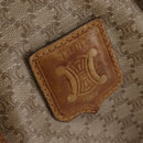 CELINE Macadam Canvas Boston Bag PVC Beige Gold Auth BA6457-14