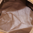 CELINE Macadam Canvas Boston Bag PVC Beige Gold Auth BA6457-17