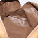 CELINE Macadam Canvas Boston Bag PVC Beige Gold Auth BA6457-18