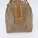 CELINE Macadam Canvas Boston Bag PVC Beige Gold Auth BA6457-5