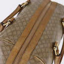 CELINE Macadam Canvas Boston Bag PVC Beige Gold Auth BA6457-6