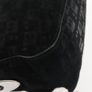 BALLY Shoulder Bag Suede Leather Black Silver Auth BA6459-10