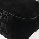 BALLY Shoulder Bag Suede Leather Black Silver Auth BA6459-11