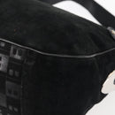 BALLY Shoulder Bag Suede Leather Black Silver Auth BA6459-13